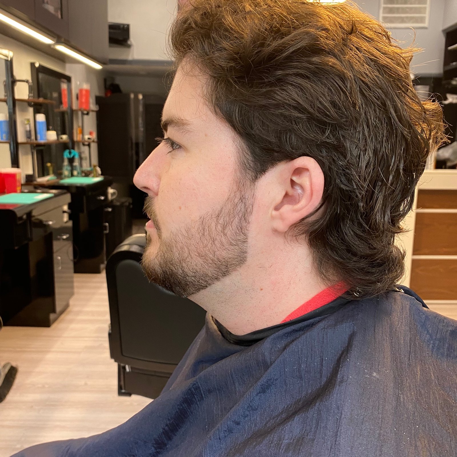 Beard shape-up with sharp lines