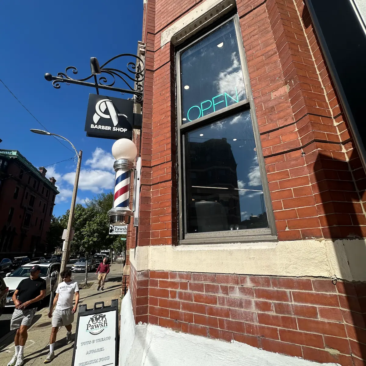ANFA Barber Shop storefront in Back Bay