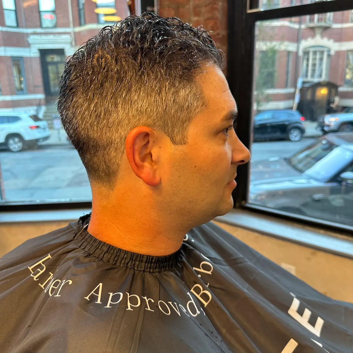 Skin fade with textured top