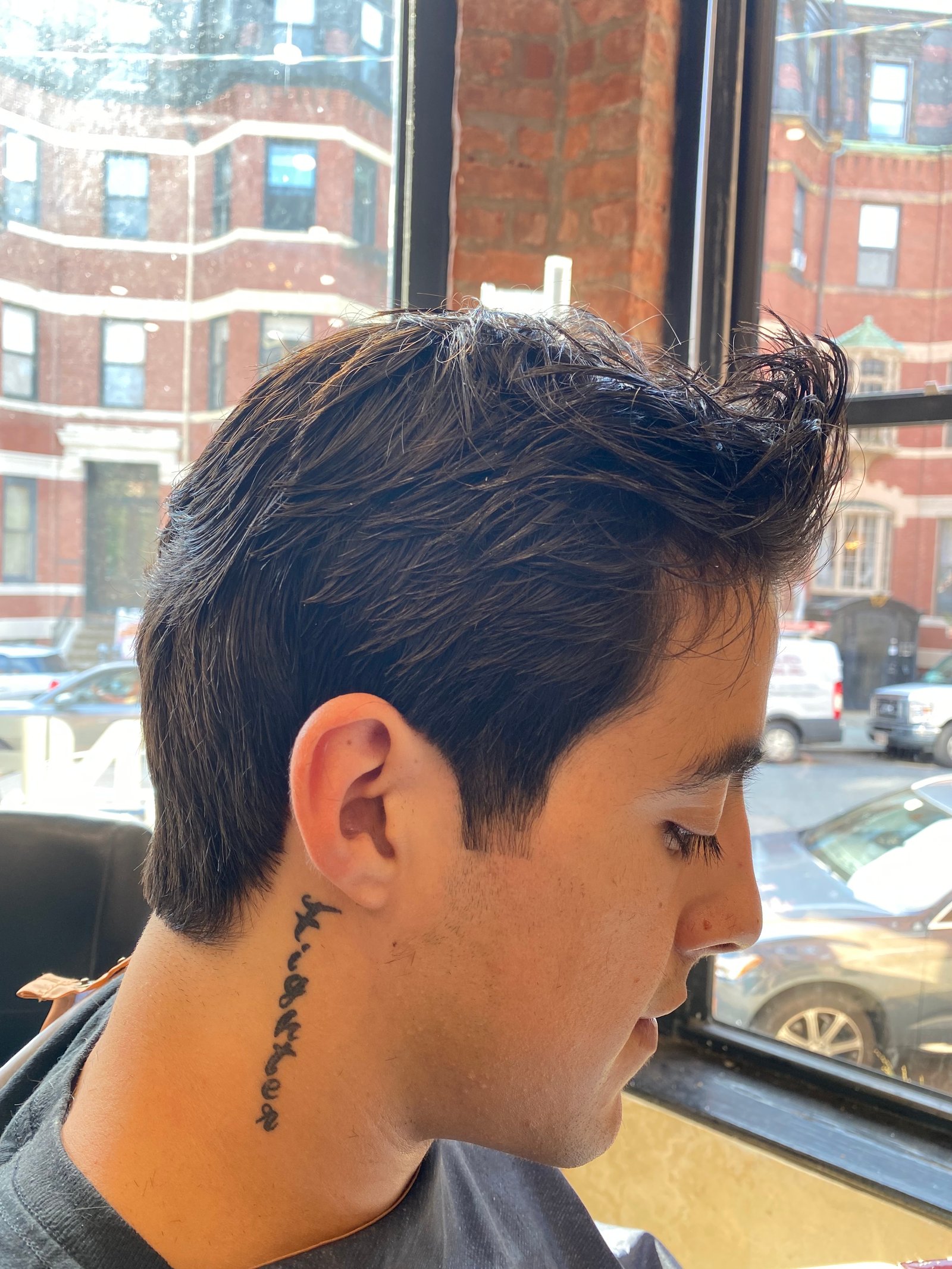 Medium scissor cut with natural flow